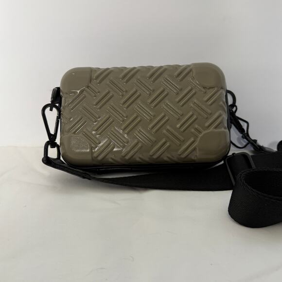 Zara Rigid Crossbody Hard Shell Purse Bag Army Green - Picture 2 of 7